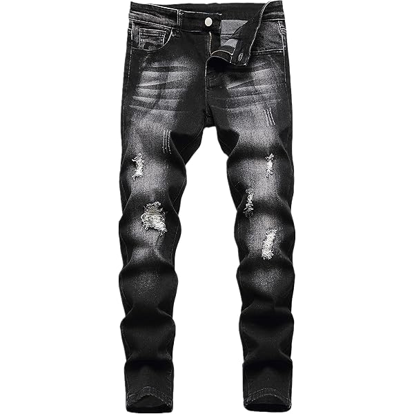 Amazon.com: Boy's Slim Straight Fit Ripped Jeans Destroyed