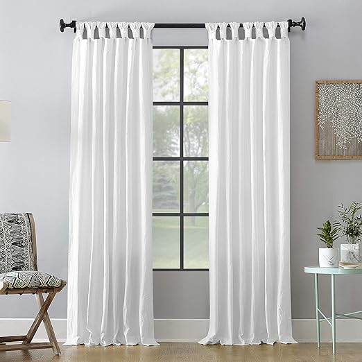 Amazon Com Archaeo Washed 100 Cotton Twist Tab Curtain 52 X 63