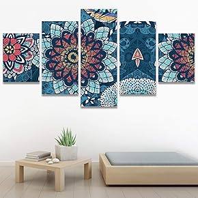 SIGNWIN 5 Panel Canvas Wall Art Modern Art...