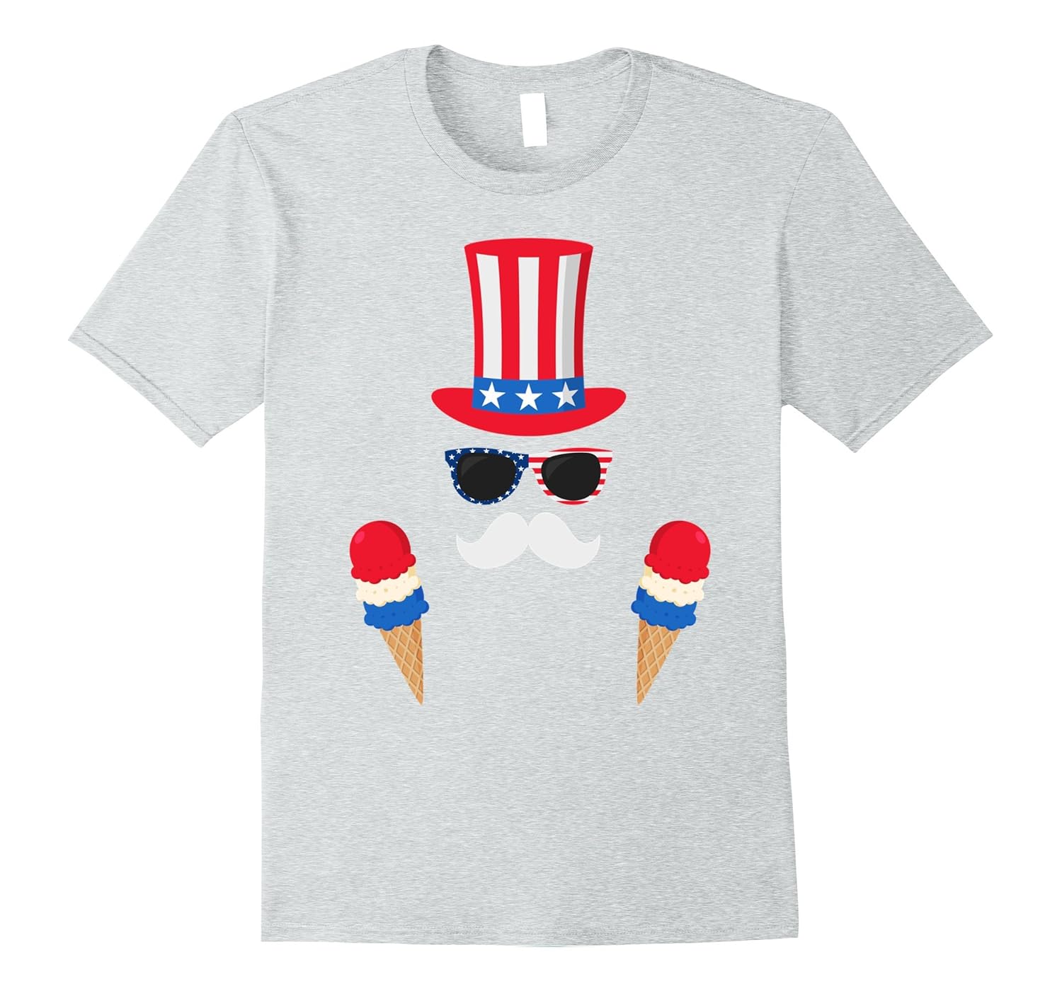 Uncle Sam Costume Ice Cream Cone 4th of July TShirtPL Polozatee