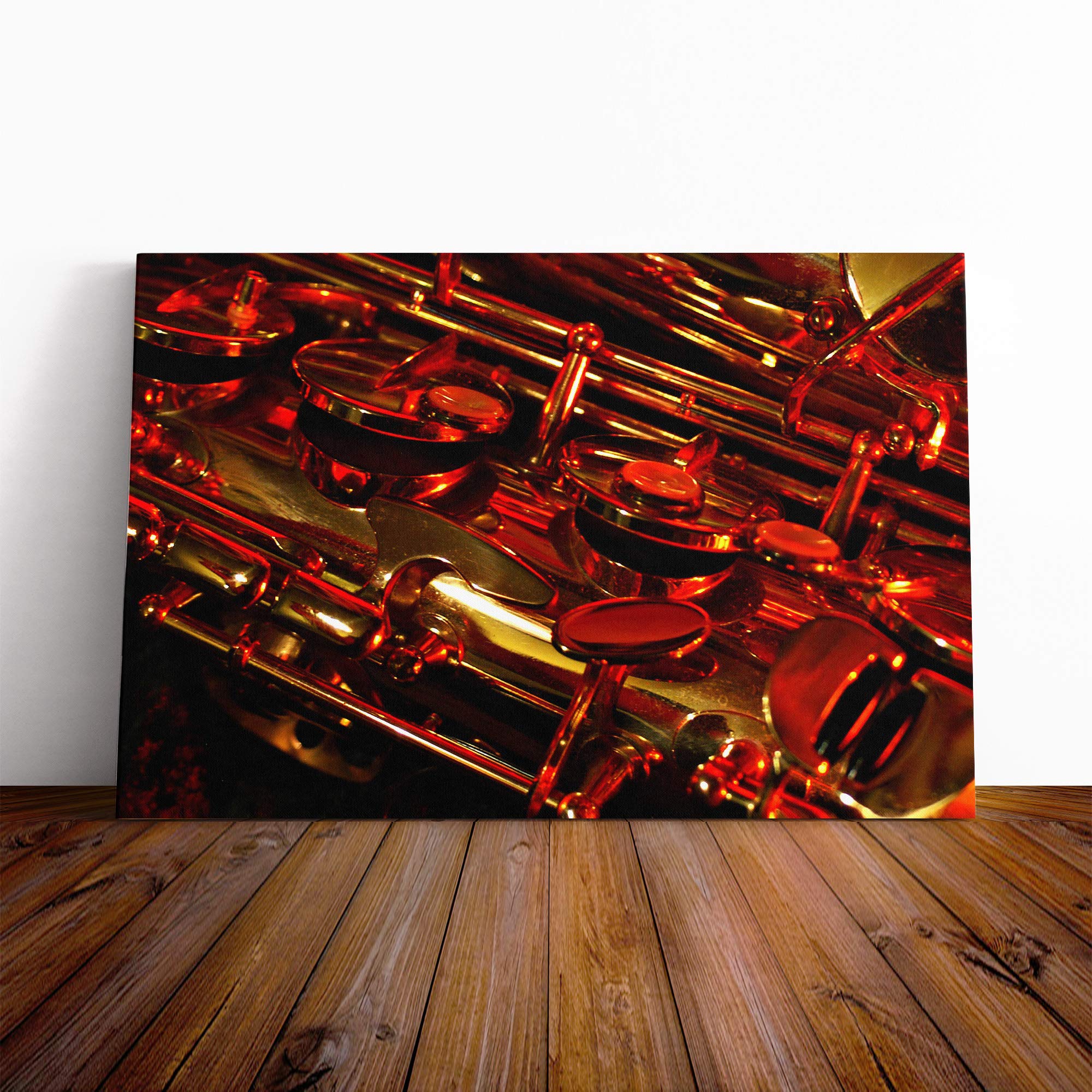 Saxophone Instrument (1) Canvas Print | Gallery Wrapped 30mm Frame Wall Art | 20x14 inches | Ready to Hang | Modern Music Picture | Living Room Bedroom Lounge Office