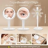 MOMOKUBA 20x Magnifying Mirror with Light, 360° Rotation, Rechargeable view 7