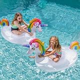 JOYIN Unicorn Pool Float with Glitter 152.4 x 75 x 85 cm Kids Swim Toy view 6