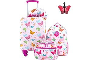 Travelers Club 5 Piece Kids' Luggage Set, Butterfly