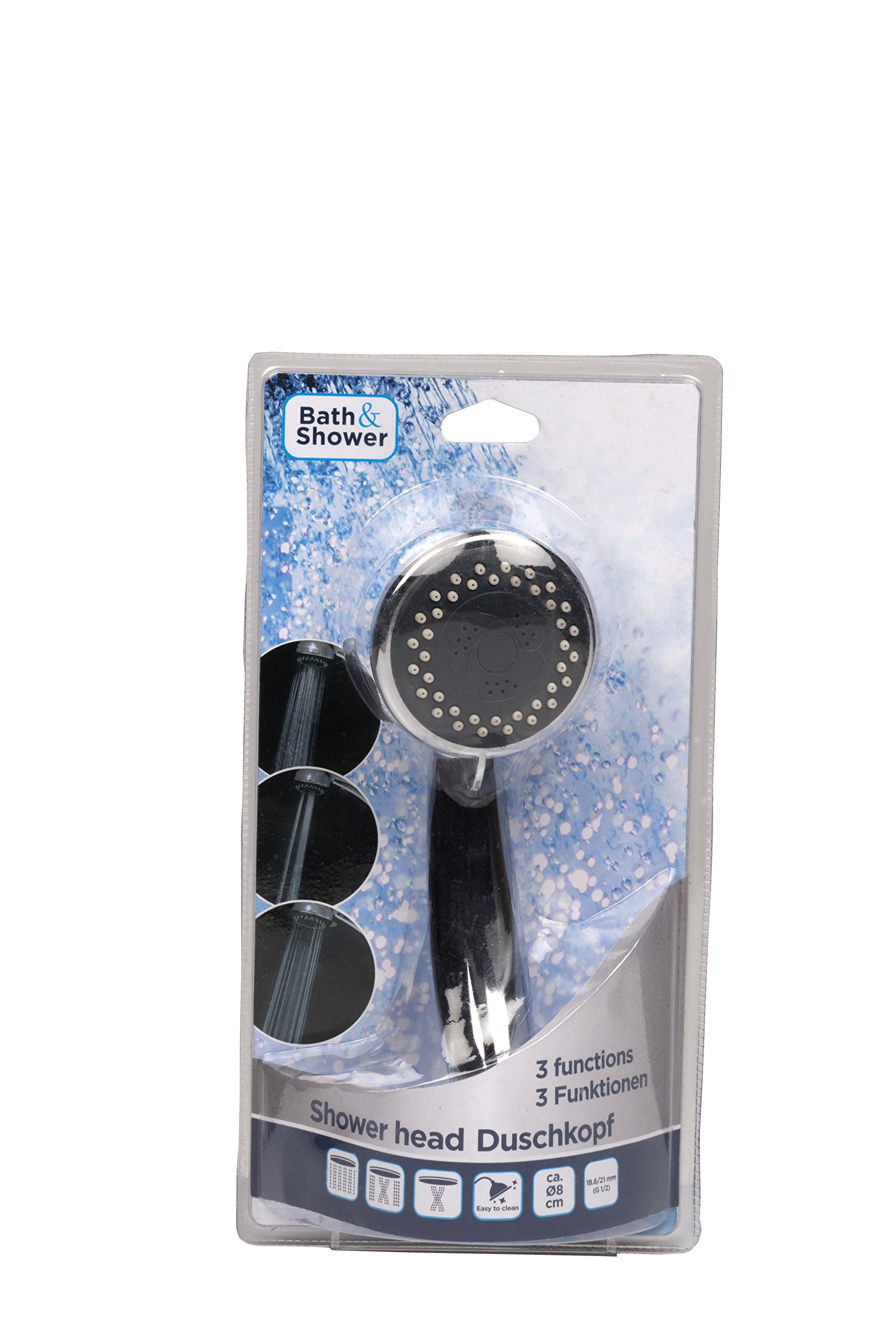 Bath & Shower Shower Head with 3 Functions – Pack of 1, 871125292440