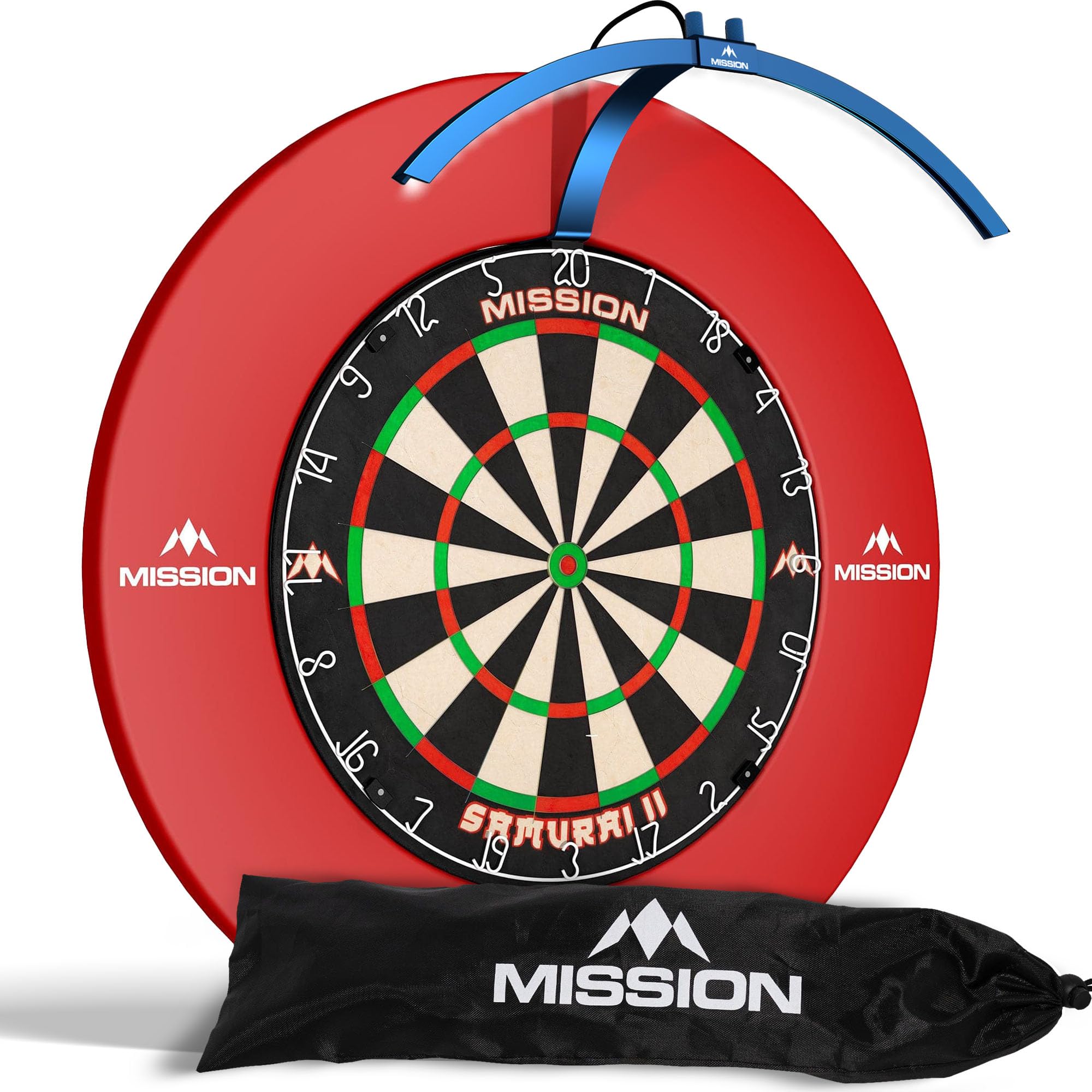 Mission | TOR100 Torus 100 LED Dartboard Light | Folding Portable Lighting System for Mobile Travel Play | Metallic Blue.