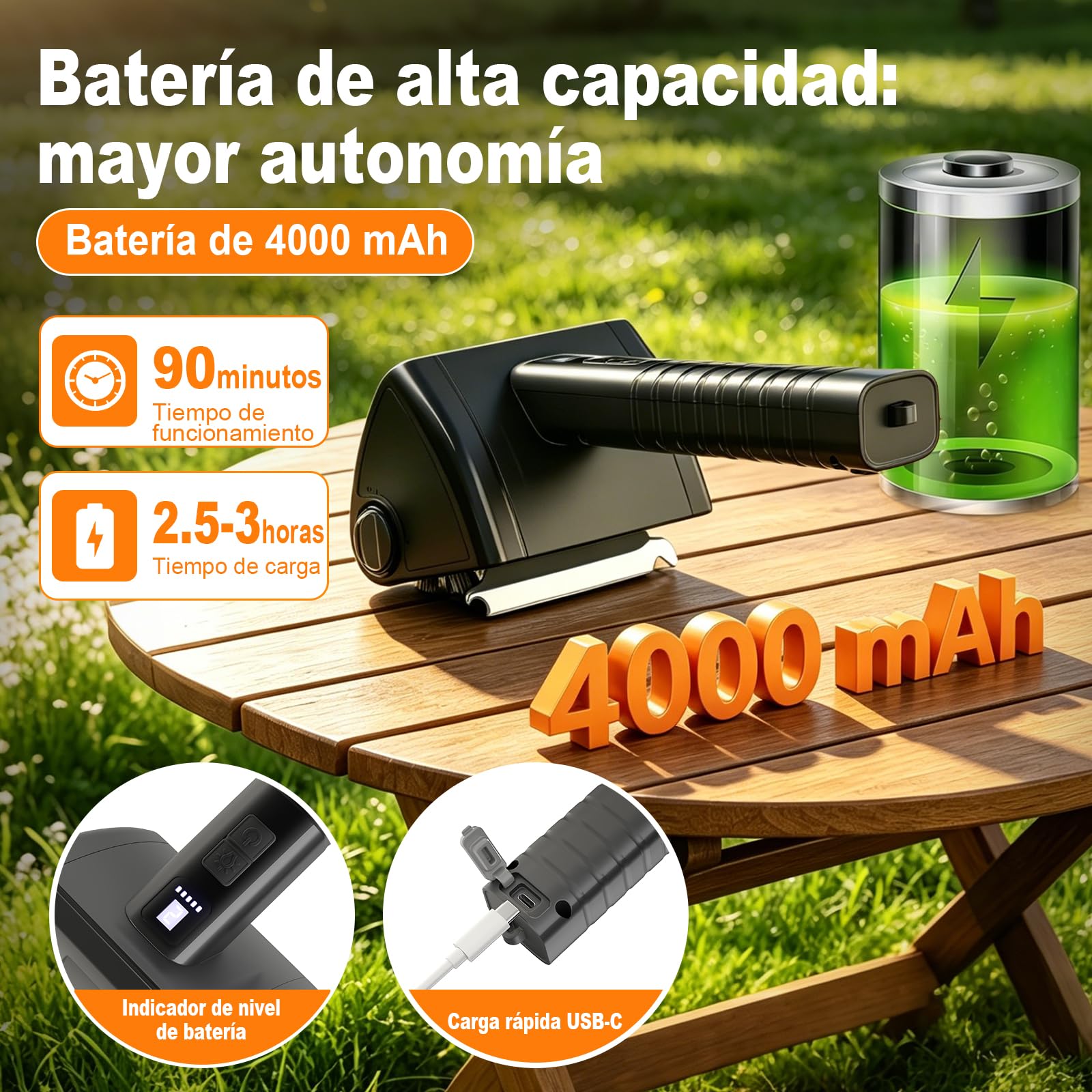 Cepillo Eléctrico para Barbacoa Inalámbrico 2 Velocidades