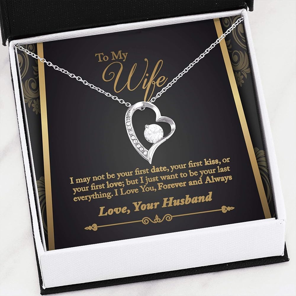 Amazon Com Lala Jew To My Wife Necklace Gifts For Wife Heart Gold Necklace Wife Birthday Gift Gift For Wife From Husband Marriage Gift Ideas For Wife 14k Gold White Jewelry