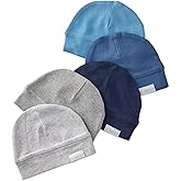 Butterblu Charlie 5-Pack Caps 100% Organic Cotton Beanie Hats for Newborn and Baby Girls, Boys, Unisex