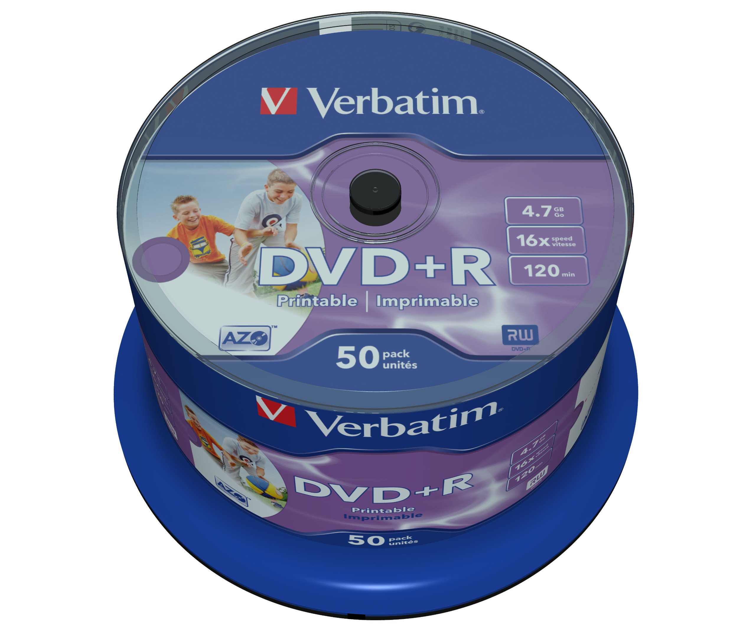 Best Price Square DVD+R PRINTABLE SPINDLE 50 16X CAKE 50 BPSCA 43512 - CS11972 By VERBATIM