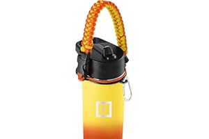 IRON °FLASK Paracord Handle - Fits Wide Mouth Water Bottles - Durable Carrier, Secure Accessories, Survival Strap Cord, Safety Ring, and Carabiner - Seven Core Paracord Bracelet