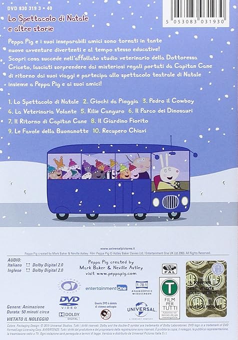 Peppa Pig Regali Di Natale.Peppa Pig Lo Spettacolo Di Natale Dvd Italian Import Amazon Co Uk Dvd Blu Ray