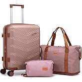 CONCEPTEN Expandable Carry on Luggage 3 Piece Suitcases with Spinner Wheels | Suitcase Set with Spinner Wheels TSA-approved Lock ABS Travel 20 Inch