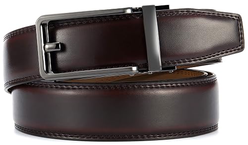 CHAOREN Ratchet Belt For Men - 1 3/8 Inch Leather No-Hole Dress Belt