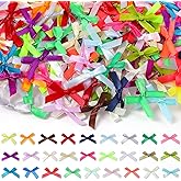Colorful Mini Ribbon Craft Bows 200pcs 1.57" X 1.38" Satin Ribbon Small Bows for Crafting Decor Fabric Tiny Bows for Baby Girls DIY Embellishments for Gifts Clothes and Party Decorations