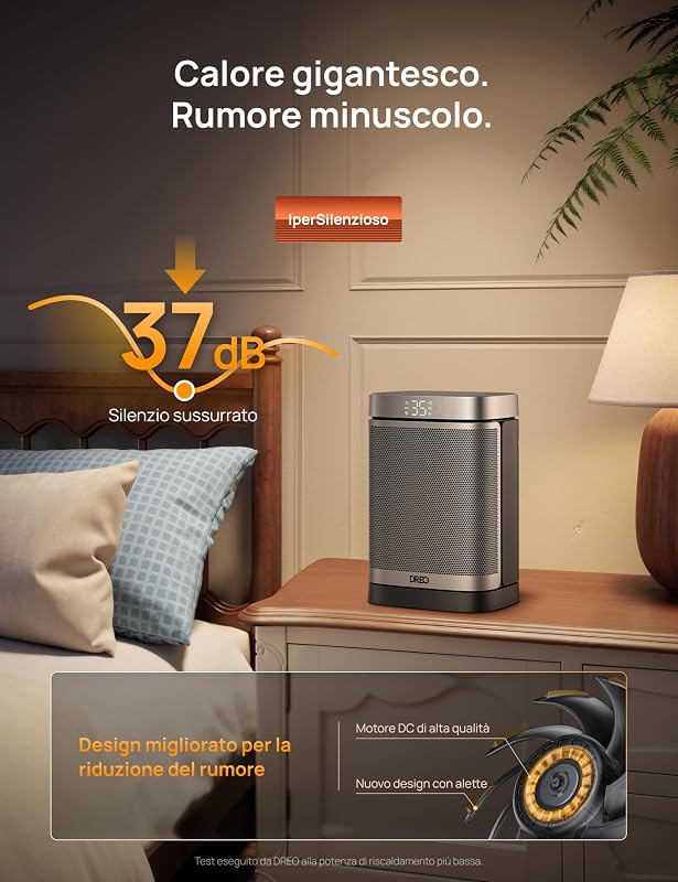 Termoventilatore a risparmio energetico, silenzioso, riscaldamento elettrico da 1500 W, con telecomando, riscaldamento elettrico oscillante a 70°, timer da 12 ore, 3 modalità 3 velocità,