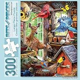 Bits and Pieces Jigsaw Puzzles for Adults 300 Pieces - Nesting in the Shed | 18" x 24" Jigsaw Puzzle 300 Pieces - Cottage Core ANimal Puzzles - Recycled Cardboard - Bright Colors - No False Fits