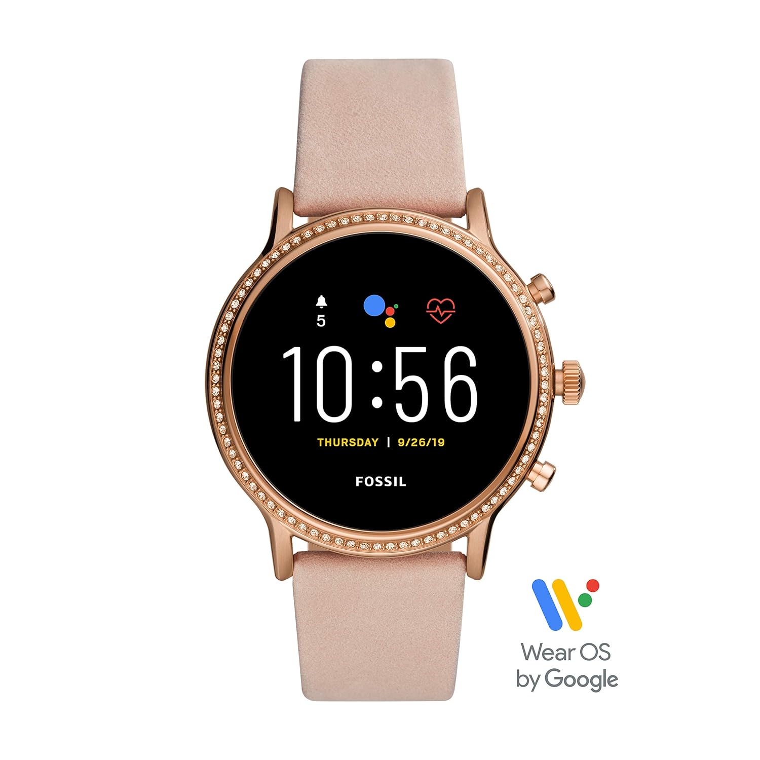 Fossil Gen 5 Julianna Stainless Steel Touchscreen Smartwatch with Speaker, Heart Rate, GPS, NFC, and Smartphone Notifications