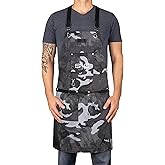 StyleCraft Heavy Weight Waterproof Professional Barber-Salon Apron Cross Back Strap and Pockets
