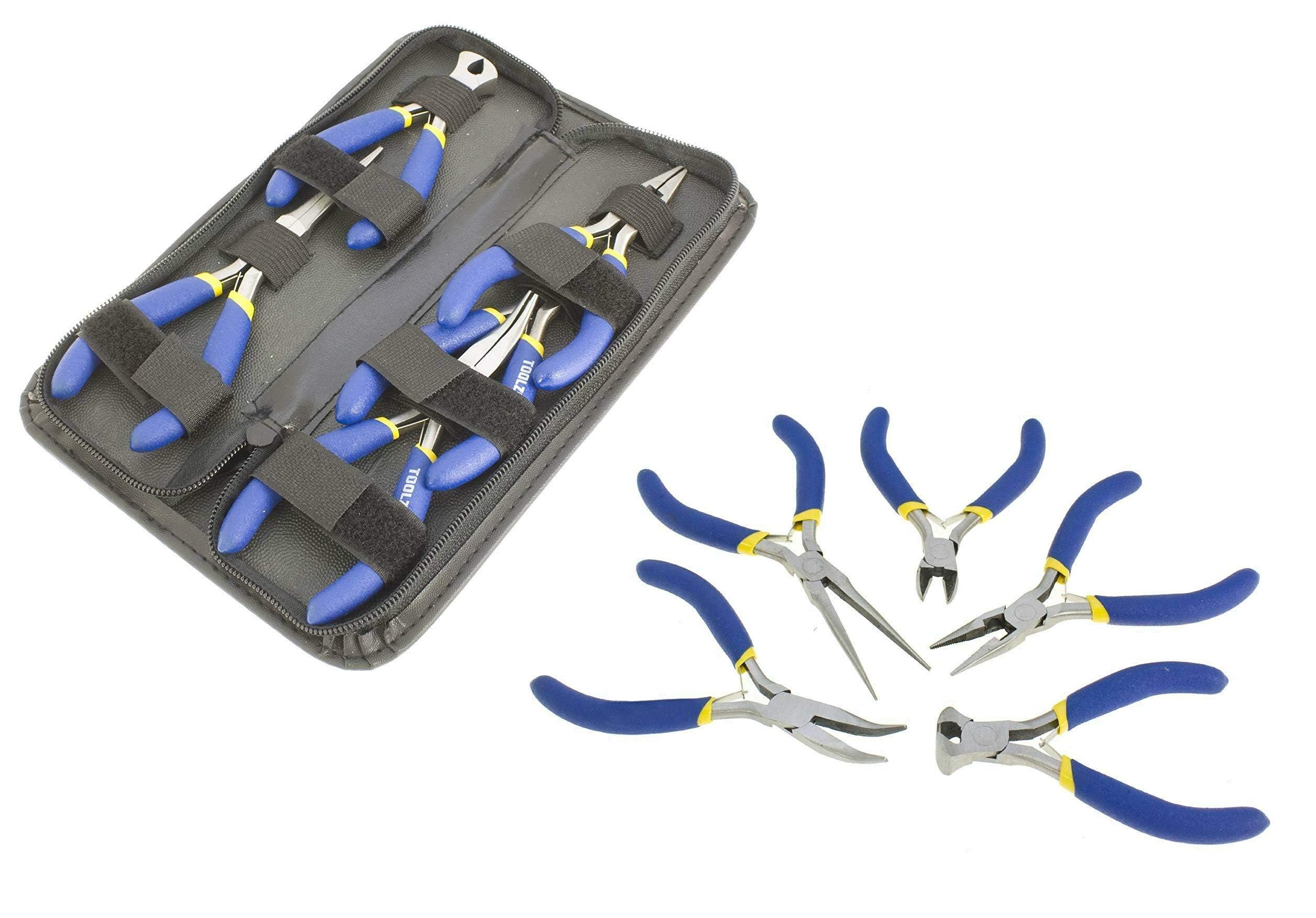 Toolzone 5pc Mini Soft Grip Plier Set in Zip Case