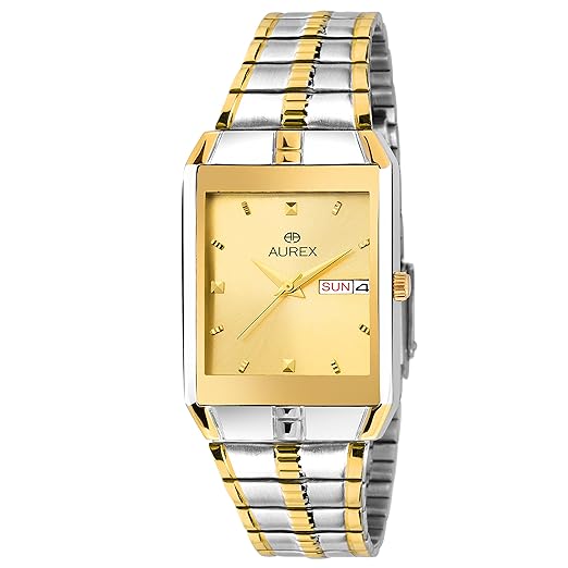 Analog Golden Dial Day and Date Functioning Men's and Boy's Watch (AX-GSQ128-GDSG)