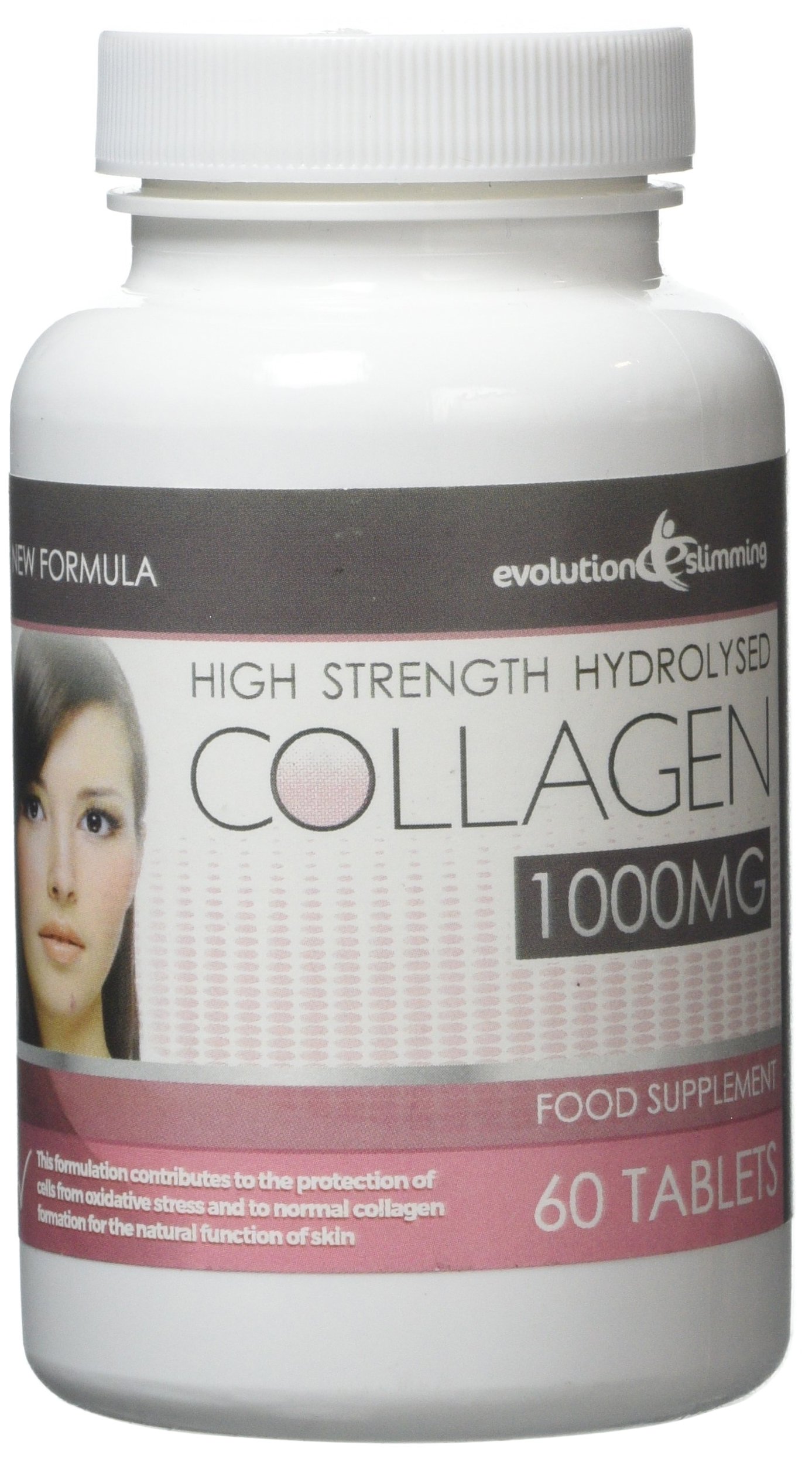 Hydrolysed Collagen High Strength 1,000mg for Hair, Skin & Nails, 60 Tablets, Evolution Slimming
