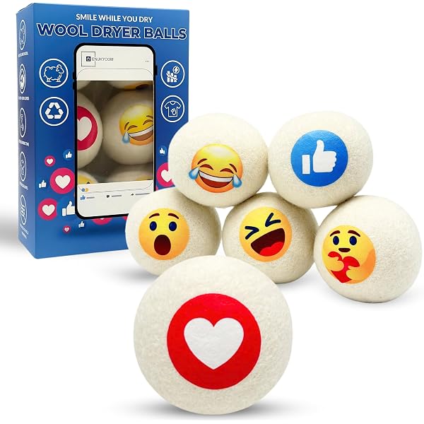 6 Pack XL Wool Dryer Balls Reusable Natural Fabric Softener, Reduces...
