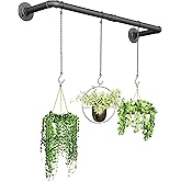 SOFITORG Plant Haning Rod, Hanging Planters for Indoor Plants with 3 Chains, Wall Plant Hanging Bar for Window Celling, 38.2 Inch, Metal Black, Pots Not Included