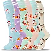fenglaoda Compression Socks for Women Men Support Circulation 6 Pairs Socks For Nurse, Travel, Flight