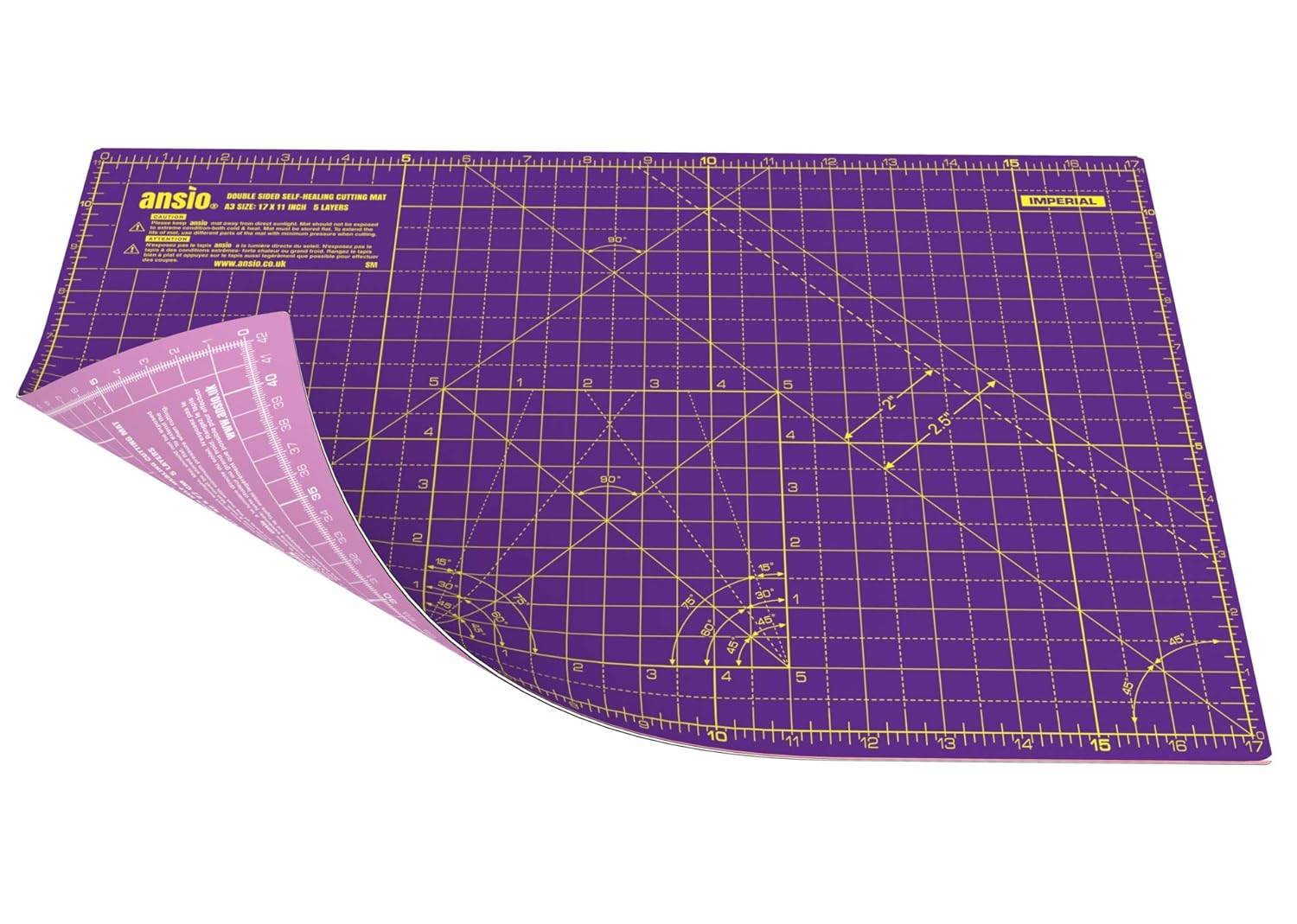 ANSIO Craft Cutting Mat Self Healing A3 Double Sided 5 Layers