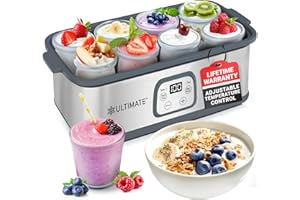 Ultimate Probiotic Yogurt Maker with Adjustable Temperature & Time Control - Make Trillions of Live Probiotics & Get Better G