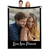 Custom Gifts for Boyfriend Girlfriend, Personalized Gift for Husband Wife, Customized Blankets with Pictures, Customizable Photo Blanket, Christmas Valentines Birthday Gifts for Him Her Women Men