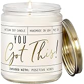 You Got This Gift for Women - 'You Got This' Soy Candle, w/Vanilla, Coconut & Citrus I Positive Vibes Candles for Women I Motivational Desk Decor I Inspirational Decor I 9oz Jar, 50Hr Burn, USA Made