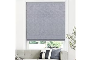 LazBlinds Cordless Roman Shades for Windows, Blackout Room Darkening Thermal Insulated Window Blinds, Lightweight Fabric Blinds for Indoor Windows, 22" W x 60" H, Grey