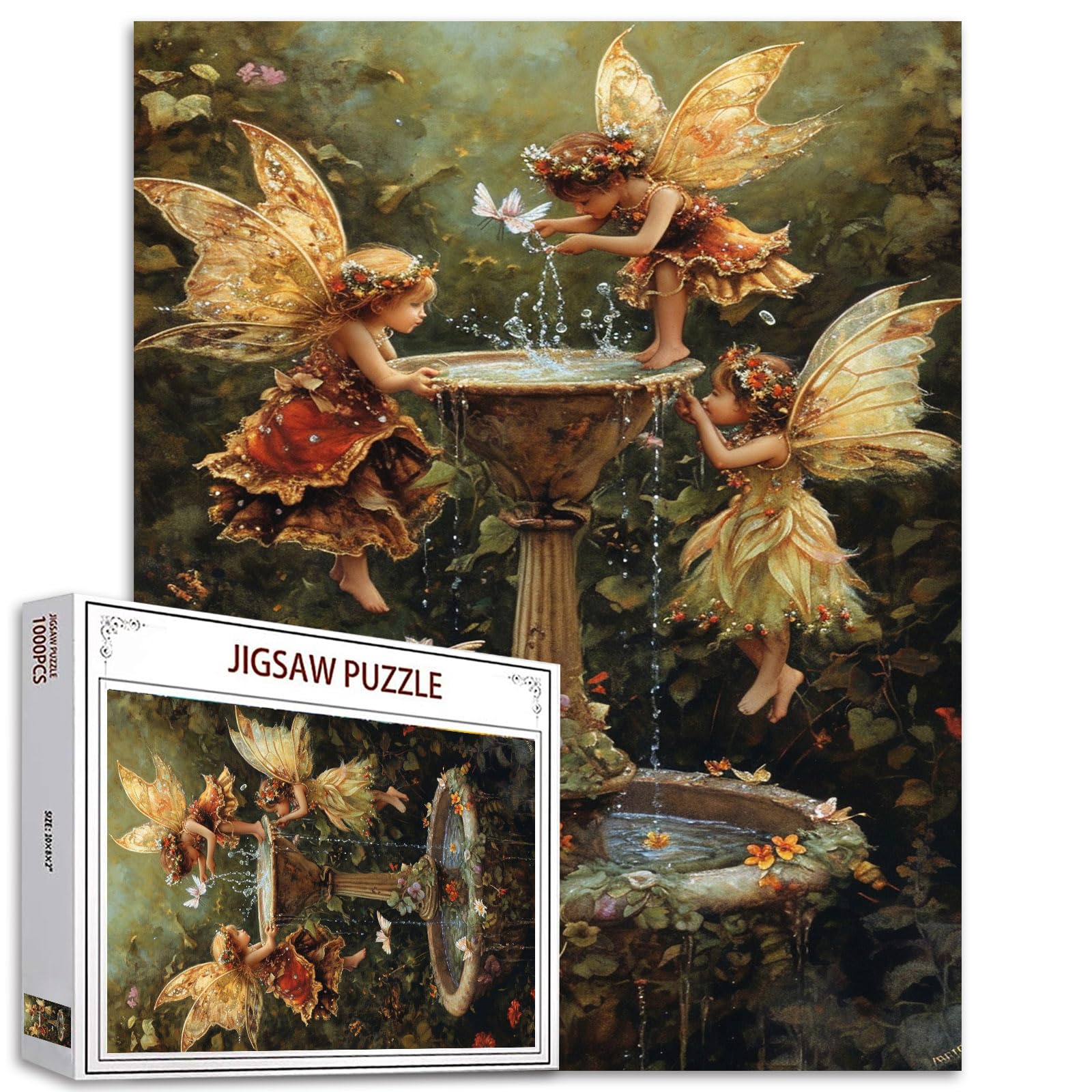 Tucocoo Fairy Little Girl Jigsaw Puzzles for Adults 1000 Pieces, Abstract Butterfly Elf Art Jigsaw Puzzle 27 x 20 inch Colorful DIY Puzzles for Home Decoration, Family Puzzle Perfect for Game Nights