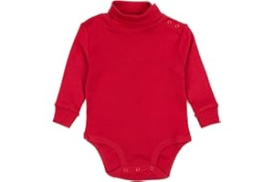 Leveret Long Sleeve Baby Boys Girls Bodysuit Turtleneck 100% Cotton (Size 6 Months-2 Toddler)
