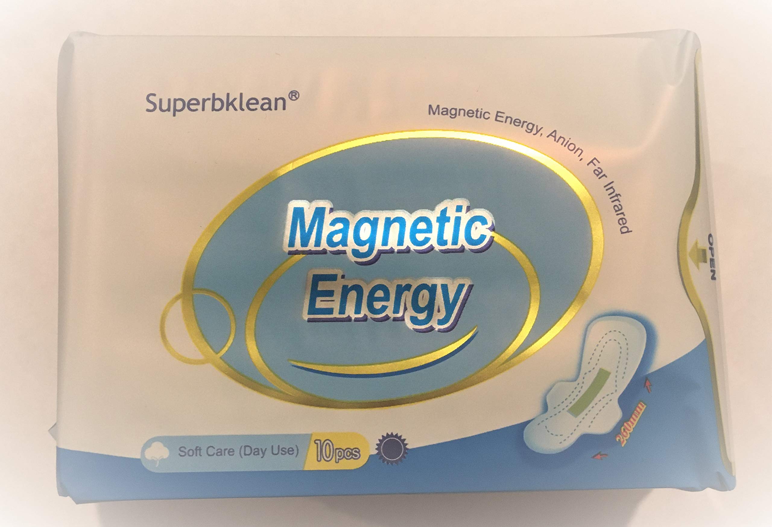 Longrich Superbklean Magnetic Energy Sanitary Napkin/Panty Liner 3- Pack Bundle Offer (Blue-Day Use/Regular Flow)