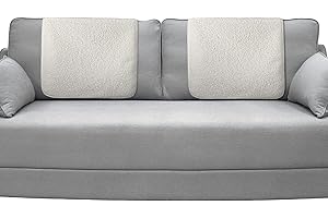 Frienda 2 Pieces Recliner Headrest Covers Sofa Headrest Protector Sherpa for Recliner Chair Couch Furniture Non Slip for Living Room(Beige)