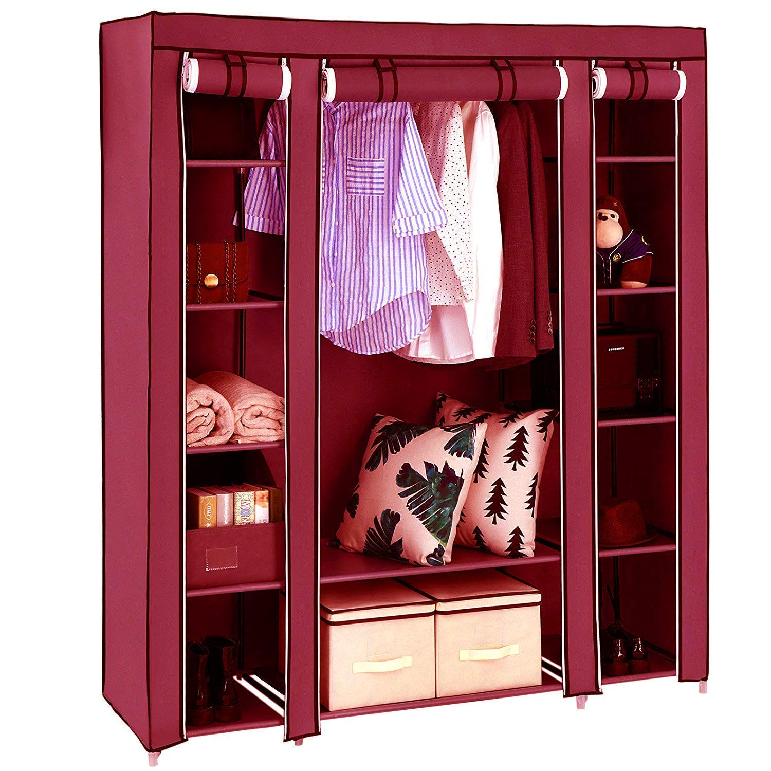 Anva Wardrobe Almirah Collapsible Organizer Storage For Clothes
