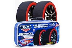 K&K Automotive Snow Socks for Tires - Pro Series for Ultimate Grip Alternative for Tire Snow Chain - Snow Traction Device for
