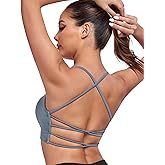 Lusait Sports Bras for Women Medium Support Thin Straps Sexy Criss-Cross Yoga Bra Gym Crop Top for Workout