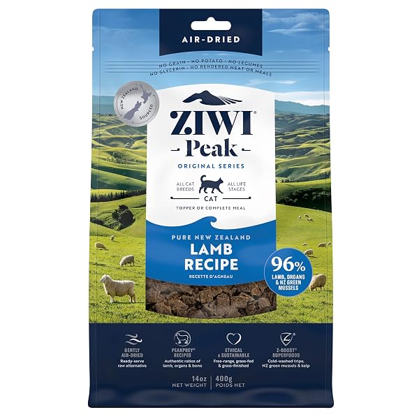 ZIWI PEAK AIR-DRIED CAT FOOD – LAMB – ALL NATURAL, HIGH PROTEIN, GRAIN FREE, LIMITED INGREDIENT W/ SUPERFOODS (14OZ)