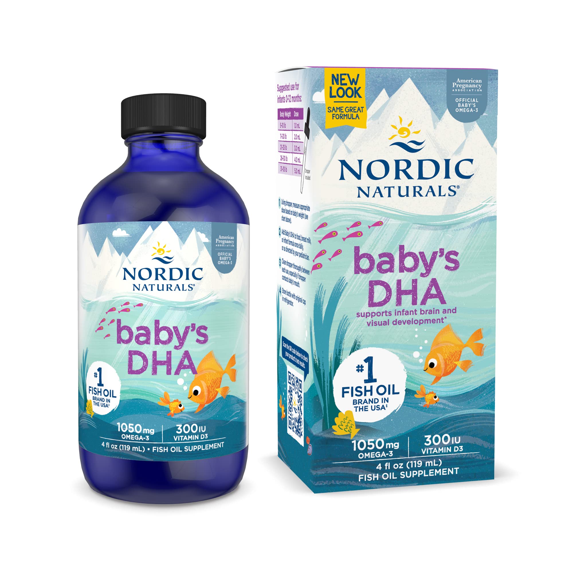 Nordic Naturals Baby’s DHA, Unflavored 4 oz 1050 mg Omega3 + 300