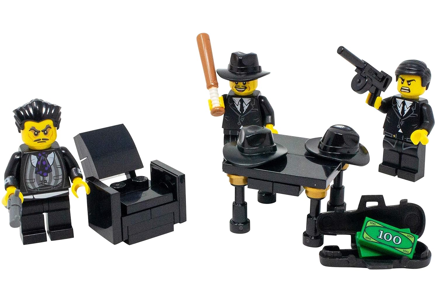 2 LEGO New Mini Figure Tommy Gun Guns add some gangster to your lego