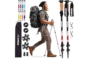 TrailBuddy Trekking Poles – Lightweight 7075 Aluminum Hiking Poles for Women, Men & Seniors – Collapsible Walking Sticks for Travel, Trails & Balance