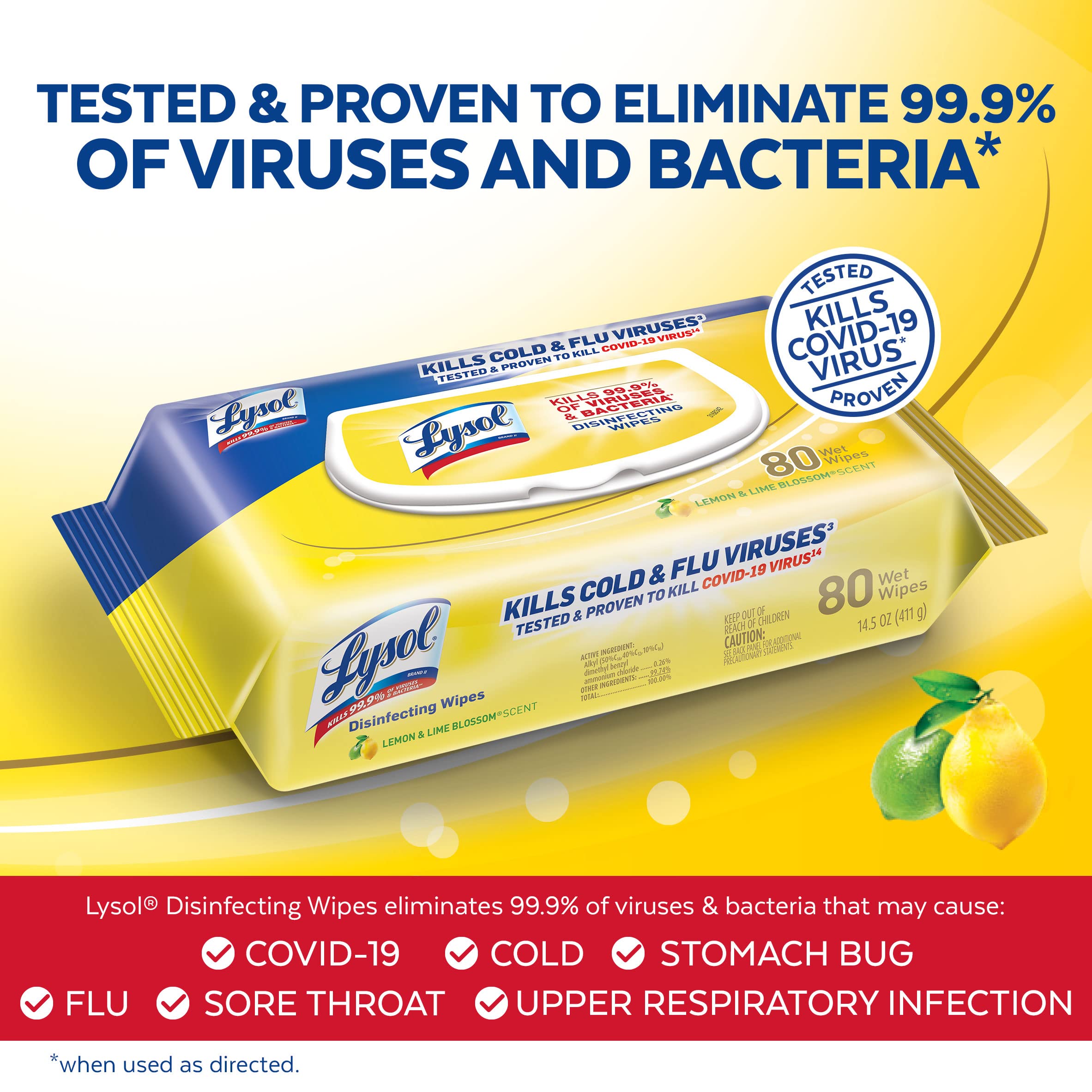 Lysol Handi-Pack Disinfecting Wipes, Brighter Horizon, Country Scent, (Pack of 4 - 320ct Total)