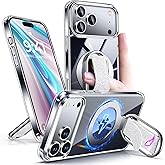 Shields Up for iPhone 17 Pro Max Case with Stand, 17 Pro Max Phone Case Clear with Ring Holder & Phone Grip [Compatible with MagSafe] Shockproof Protective Cover for iPhone 17 Pro Max 6.9 inch, Clear