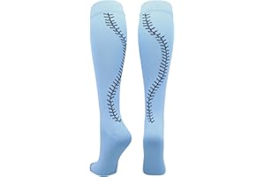 MadSportsStuff Softball Socks with Stitches for Girls and Women Youth and Adult Sizes in Over the Calf Length Kids