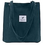 ALUWU Corduroy Tote Bag for Women Small Canvas