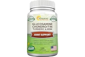 aSquared Nutrition Glucosamine Chondroitin Turmeric MSM Boswellia - 120 Capsules - Joint Support Supplement - Joint Support Relief Pills for Health - Natural Supplement for Back, Knee & Hands
